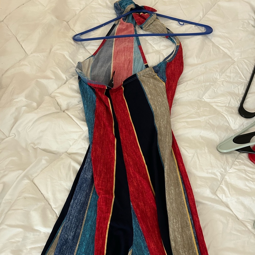 Wide leg halter jumpsuit